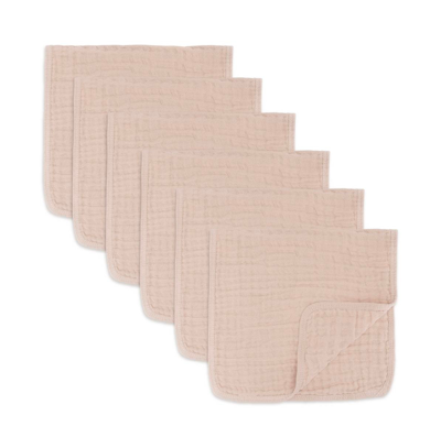 Shop Comfy Cubs Baby Boys And Baby Girls Muslin Burp Cloths, Pack Of 6 In Blush