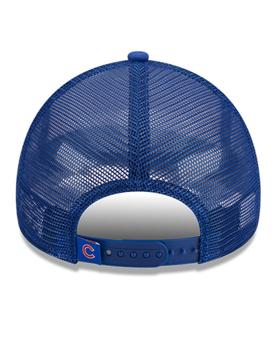 New Era Men's  White, Royal Chicago Cubs Stacked A-frame Trucker 9forty Adjustable Hat In White,royal