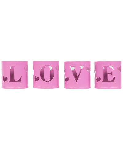 Shop Northlight Set Of 4 Love Valentine's Day Candle Holders, 2.75" In Pink