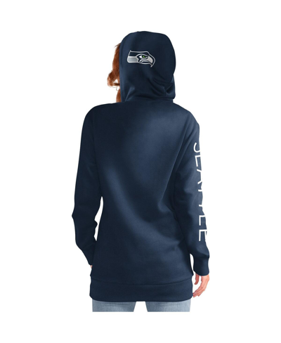 G-iii 4her By Carl Banks College Navy Seattle Seahawks Extra Inning Pullover Hoodie In Navy
