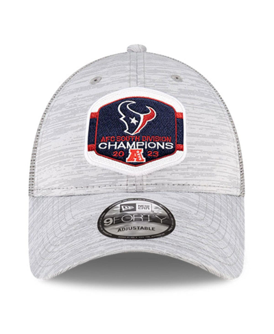 New Era Heather Gray Houston Texans 2023 Afc South Division Champions Locker Room Trophy Collection In Heather Gray