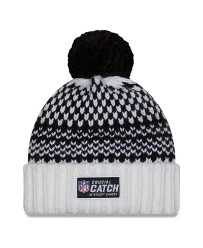 New Era Women's  Black, White Dallas Cowboys 2023 Nfl Crucial Catch Cuffed Pom Knit Hat In Black,white