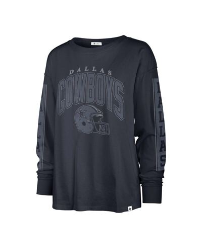 Shop 47 Brand Women's ' Navy Distressed Dallas Cowboys Tom Cat Lightweight Long Sleeve T-shirt
