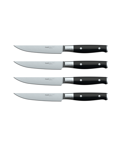 Shop Ninja Foodi Neverdull German Stainless Steel Premium System 4-piece Steak Knife Set In Black