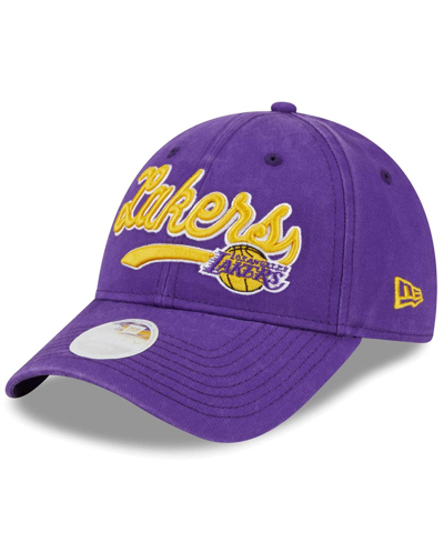 Shop New Era Women's  Purple Los Angeles Lakers Cheer Tailsweep 9forty Adjustable Hat