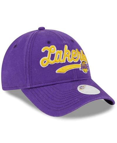 Shop New Era Women's  Purple Los Angeles Lakers Cheer Tailsweep 9forty Adjustable Hat