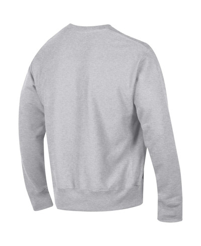 Shop Champion Men's  Heathered Gray Navy Midshipmen Arch Reverse Weave Pullover Sweatshirt