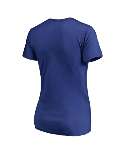 Fanatics Branded Royal Los Angeles Dodgers Splatter Logo V-neck T-shirt In Royal