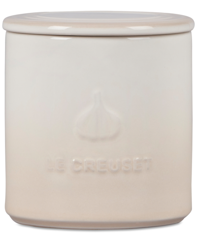 Le Creuset Glazed Stoneware 14-oz. Garlic Keeper Crock In Meringue