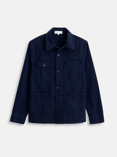 Shop Alex Mill Garment Dyed Work Jacket In Recycled Denim In Dark Navy