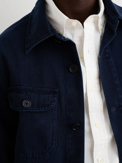 Shop Alex Mill Garment Dyed Work Jacket In Recycled Denim In Dark Navy