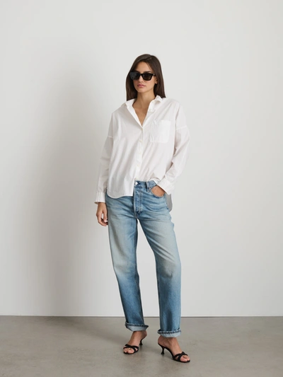 Shop Alex Mill Jo Shirt In Cotton Poplin In White