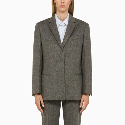 Calvin Klein Grey Wool Tailored Jacket In Grey