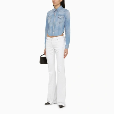 Shop Dsquared2 Denim Trousers In White