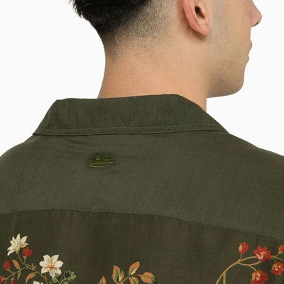 Shop Etro Bowling Shirt With Paisley Pattern In Green