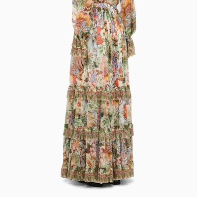 Shop Etro Long Skirt In Multicolor