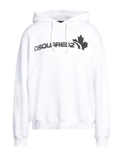 DSQUARED2 DSQUARED2 MAN SWEATSHIRT WHITE SIZE M COTTON, ELASTANE 