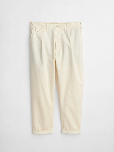 Shop Alex Mill Standard Pleated Pant In Chino In Oat Milk