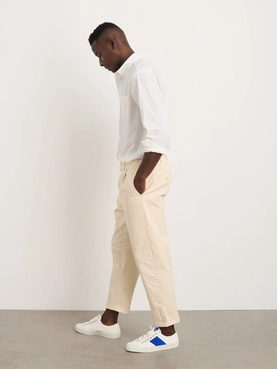 Shop Alex Mill Standard Pleated Pant In Chino In Oat Milk