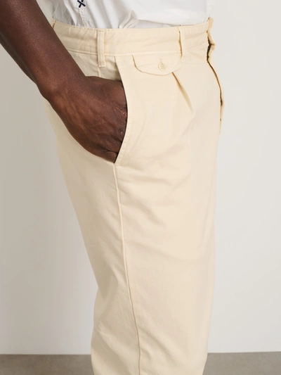 Shop Alex Mill Standard Pleated Pant In Chino In Oat Milk