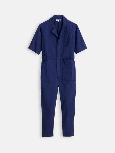 Shop Alex Mill Standard Short Sleeve Jumpsuit In Dark Navy
