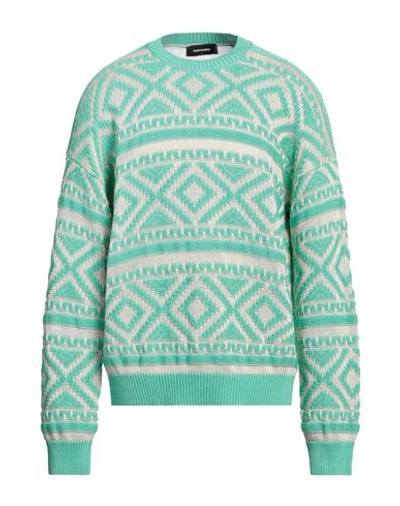 Shop Dsquared2 Man Sweater Light Green Size L Cotton, Linen