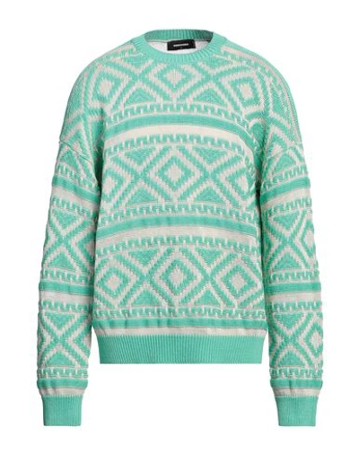 Dsquared2 Man Sweater Light Green Size L Cotton, Linen In Green