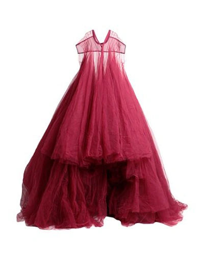 Shop Rick Owens Woman Maxi Dress Garnet Size Onesize Polyamide In Red