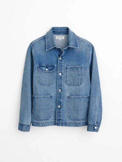 Shop Alex Mill Work Jacket In Vintage Wash Denim