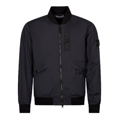 Shop Stone Island Skin Touch Bomber Jacket In Black