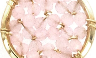 Shop Panacea Crystal Drop Earrings In Pink