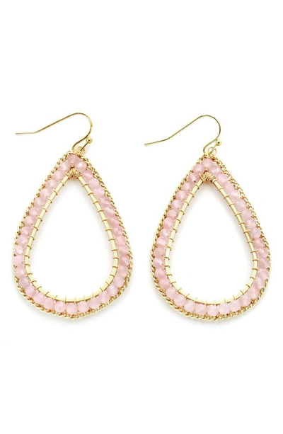 Shop Panacea Pink Crystal Beaded Teardrop Earrings