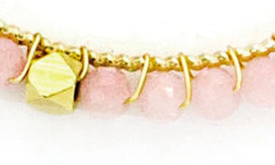 Shop Panacea Pink Crystal Beaded Hoop Earrings