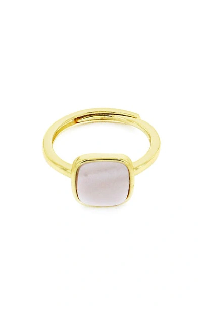 Shop Panacea Pink Mother-of-pearl Adjustable Ring In Gold/ Pink