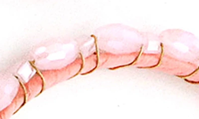 Shop Panacea Crystal Hoop Earrings In Pink