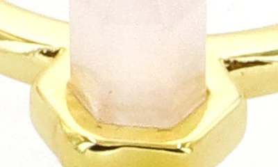Shop Panacea Rose Quartz Spike Adjustable Ring In Pink