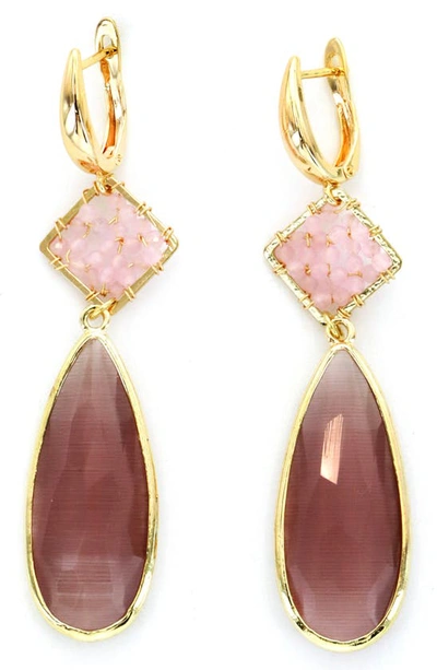 Shop Panacea Stone Drop Earrings In Pink
