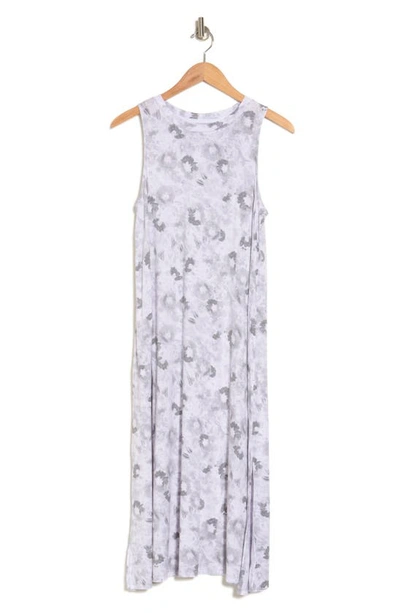 Shop Donna Karan Stripe Nightgown In Light Grey Floral