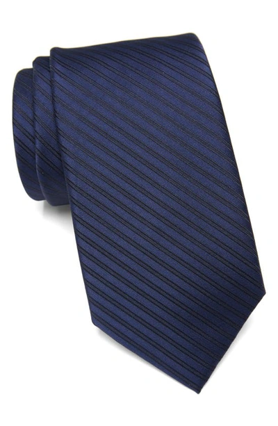 Shop Calvin Klein Billie Tonal Stripe Tie In Navy