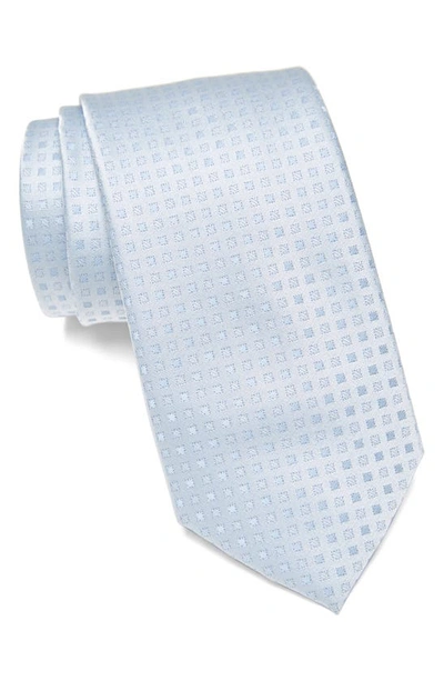 Shop Calvin Klein Finley Neat Square Tie In Silver/ Blue