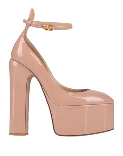 Shop Valentino Garavani Woman Pumps Blush Size 8 Leather In Pink