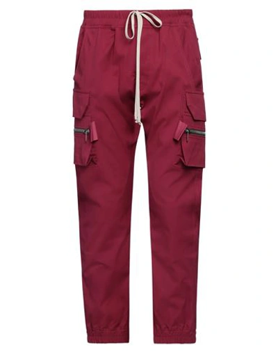 Shop Rick Owens Man Pants Garnet Size 32 Cotton, Elastane In Red