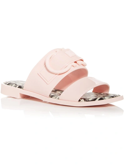 Shop Ferragamo Taryn Womens Embellished Casual Slide Sandals In Pink