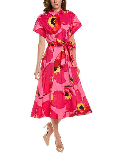 Shop Carolina Herrera Kimono Sleeve Shirtdress In Pink