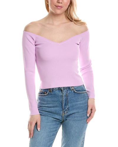 Shop Ena Pelly Evie Luxe Knit Top In Purple