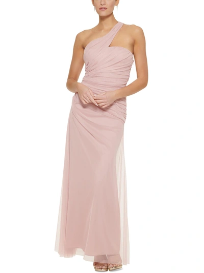 Shop Dkny Womens Tulle Long Evening Dress In Pink