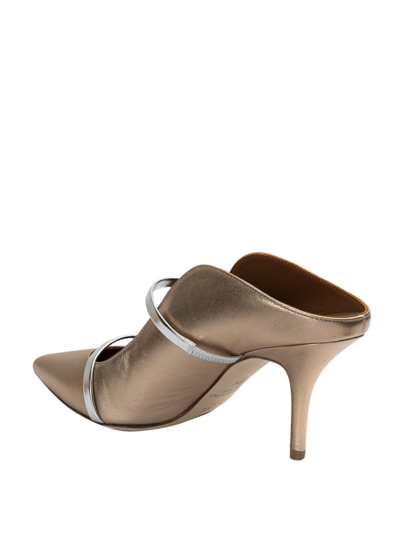 Shop Malone Souliers Maureen 70mm Mules In Gold And Silver Color