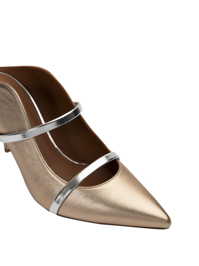 Shop Malone Souliers Maureen 70mm Mules In Gold And Silver Color