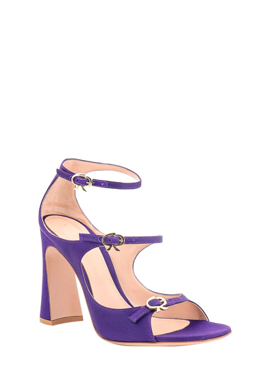 Shop Gianvito Rossi Satin Sandals In Purple