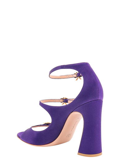 Shop Gianvito Rossi Satin Sandals In Purple